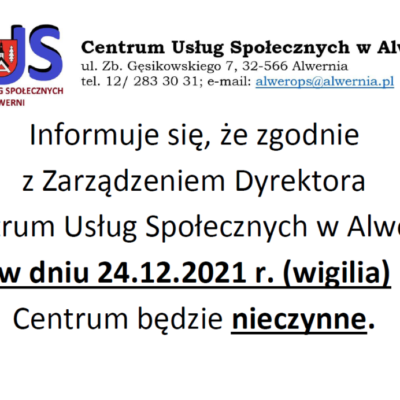 INFO - wigilia nieczynne