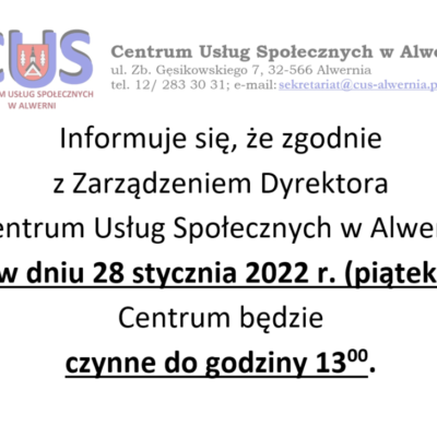 INFO - Centrum czynne do 13 28 sty