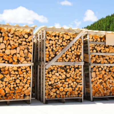 Firewood stored to be shipped and sell