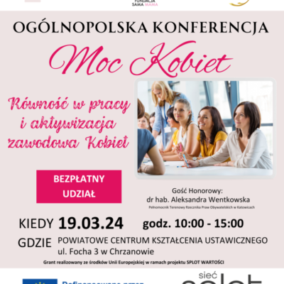 Plakat A4- Konferencja MOC KOBIET- 19.03