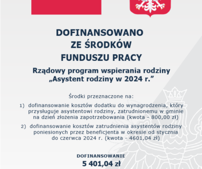 plakat A3 - dodatek asystent rodziny + refundacja kosztów