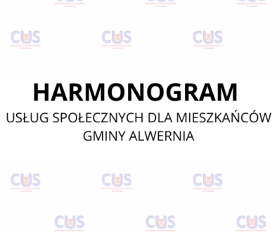 HARMONOGRAM USŁUG SPOŁECZNYCH DLA MIESZKAŃCÓW GMINY ALWERNIA