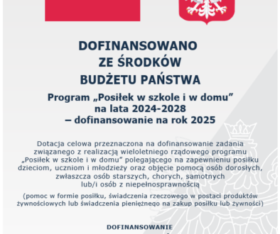 plakat A3 - posiłek w szkole i w domu 2025