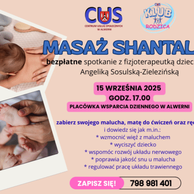MASAŻ SHANTALA spotkanie z fizjoterapeutką dziecięcą Angeliką Sosulską-Zielezińską