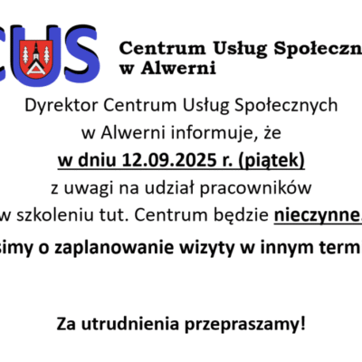 informacja szkolenie 12.09.2025